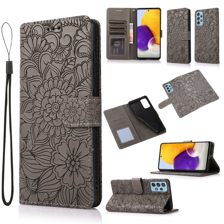Skin Feel Embossed Sunflower Horizontal Flip Leather Case with Holder & Card Slots & Wallet & Lanyard, For Samsung Galaxy S21 5G, For Samsung Galaxy S21 FE, For Samsung Galaxy A21s, For Samsung Galaxy Note20, For Samsung Galaxy 5G / 4G�����������������...