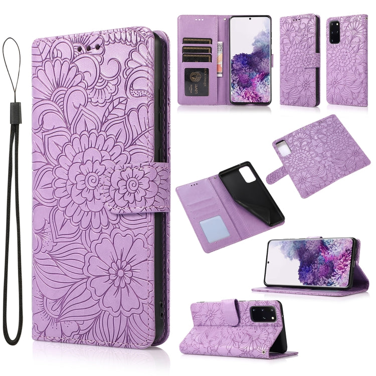 Skin Feel Embossed Sunflower Horizontal Flip Leather Case with Holder & Card Slots & Wallet & Lanyard, For Samsung Galaxy S21 5G, For Samsung Galaxy S21 FE, For Samsung Galaxy A21s, For Samsung Galaxy Note20, For Samsung Galaxy 5G / 4G�����������������...