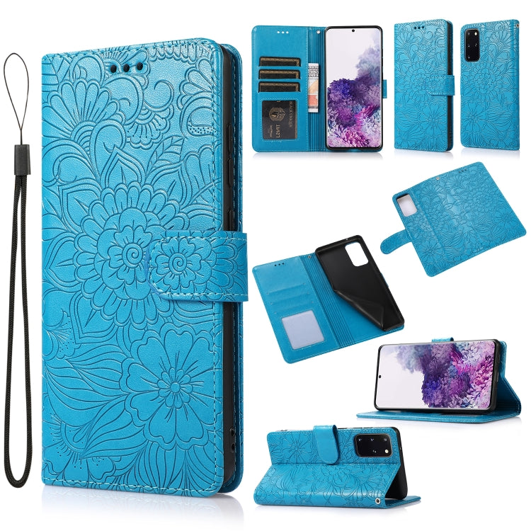 Skin Feel Embossed Sunflower Horizontal Flip Leather Case with Holder & Card Slots & Wallet & Lanyard, For Samsung Galaxy S21 5G, For Samsung Galaxy S21 FE, For Samsung Galaxy A21s, For Samsung Galaxy Note20, For Samsung Galaxy 5G / 4G�����������������...