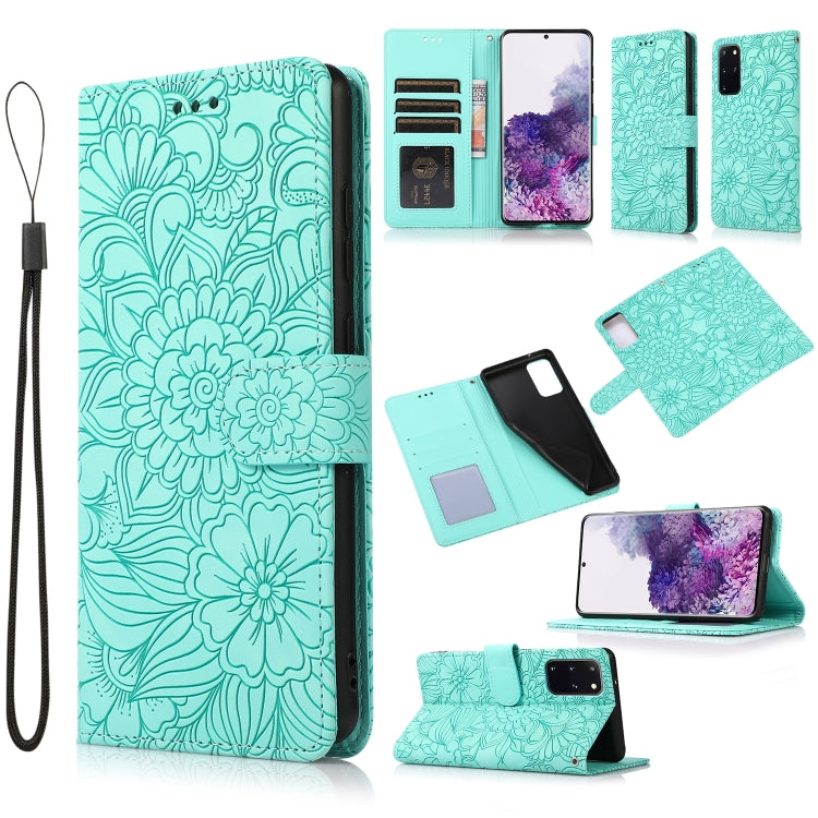 Skin Feel Embossed Sunflower Horizontal Flip Leather Case with Holder & Card Slots & Wallet & Lanyard, For Samsung Galaxy S21 5G, For Samsung Galaxy S21 FE, For Samsung Galaxy A21s, For Samsung Galaxy Note20, For Samsung Galaxy 5G / 4G�����������������...