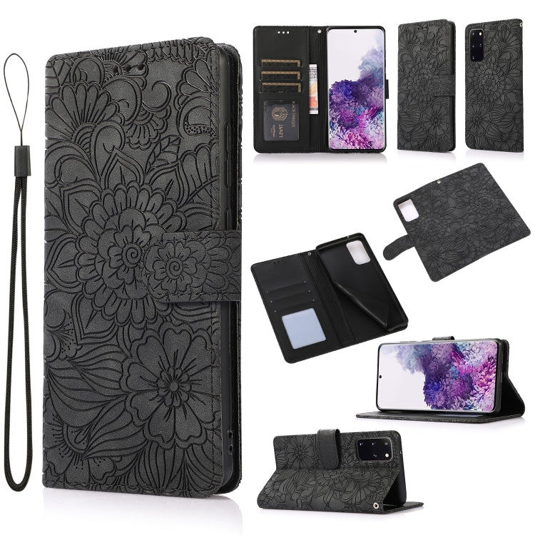 Skin Feel Embossed Sunflower Horizontal Flip Leather Case with Holder & Card Slots & Wallet & Lanyard, For Samsung Galaxy S21 5G, For Samsung Galaxy S21 FE, For Samsung Galaxy A21s, For Samsung Galaxy Note20, For Samsung Galaxy 5G / 4G�����������������...
