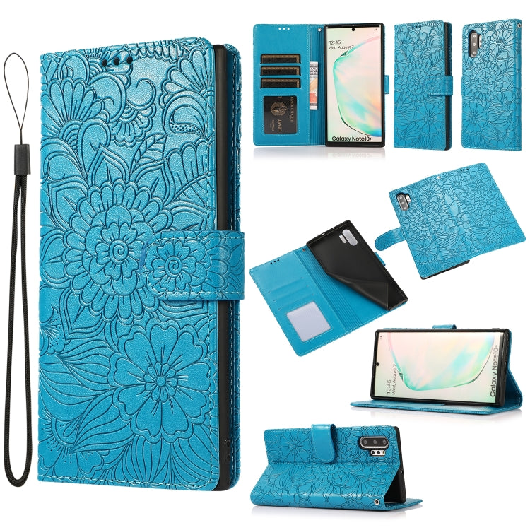 Skin Feel Embossed Sunflower Horizontal Flip Leather Case with Holder & Card Slots & Wallet & Lanyard, For Samsung Galaxy S21 5G, For Samsung Galaxy S21 FE, For Samsung Galaxy A21s, For Samsung Galaxy Note20, For Samsung Galaxy 5G / 4G�����������������...
