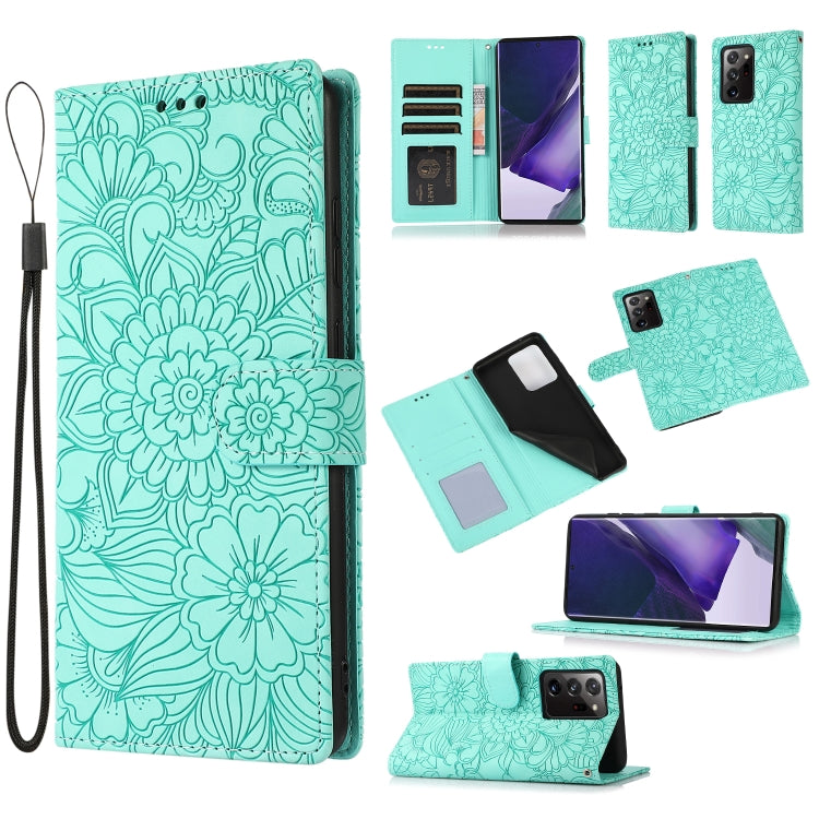 Skin Feel Embossed Sunflower Horizontal Flip Leather Case with Holder & Card Slots & Wallet & Lanyard, For Samsung Galaxy Note9, For Samsung Galaxy Note20 Ultra, For Samsung Galaxy S20 Ultra, For Samsung Galaxy S21 Ultra 5G, For Samsung Galaxy A30s����...