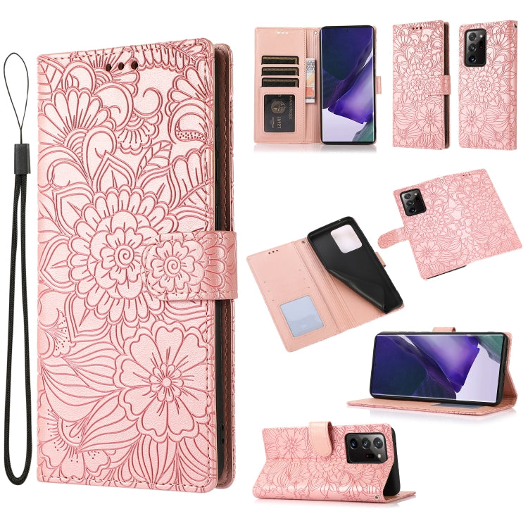 Skin Feel Embossed Sunflower Horizontal Flip Leather Case with Holder & Card Slots & Wallet & Lanyard, For Samsung Galaxy Note9, For Samsung Galaxy Note20 Ultra, For Samsung Galaxy S20 Ultra, For Samsung Galaxy S21 Ultra 5G, For Samsung Galaxy A30s����...