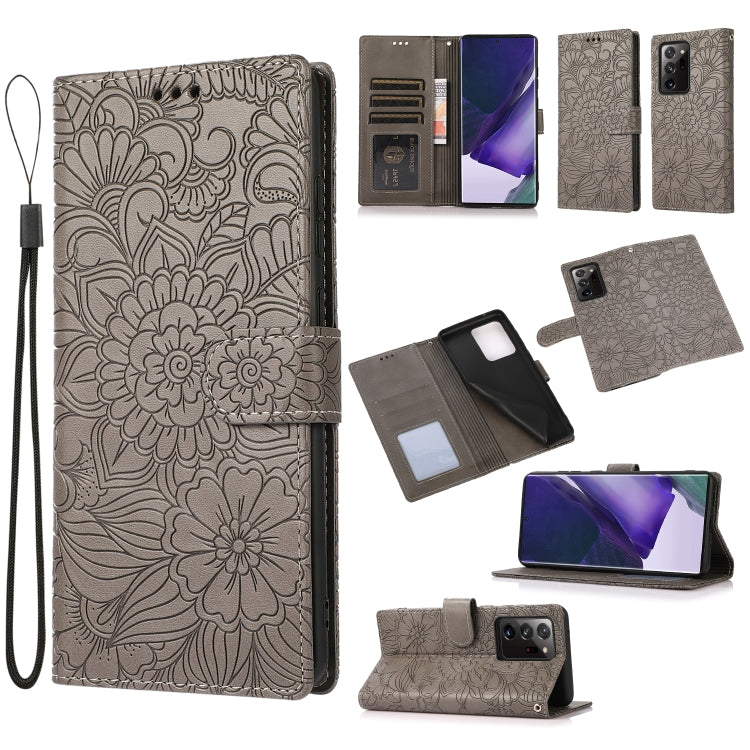 Skin Feel Embossed Sunflower Horizontal Flip Leather Case with Holder & Card Slots & Wallet & Lanyard, For Samsung Galaxy Note9, For Samsung Galaxy Note20 Ultra, For Samsung Galaxy S20 Ultra, For Samsung Galaxy S21 Ultra 5G, For Samsung Galaxy A30s����...
