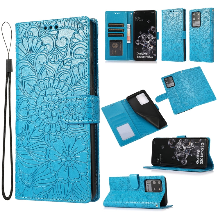 Skin Feel Embossed Sunflower Horizontal Flip Leather Case with Holder & Card Slots & Wallet & Lanyard, For Samsung Galaxy Note9, For Samsung Galaxy Note20 Ultra, For Samsung Galaxy S20 Ultra, For Samsung Galaxy S21 Ultra 5G, For Samsung Galaxy A30s����...