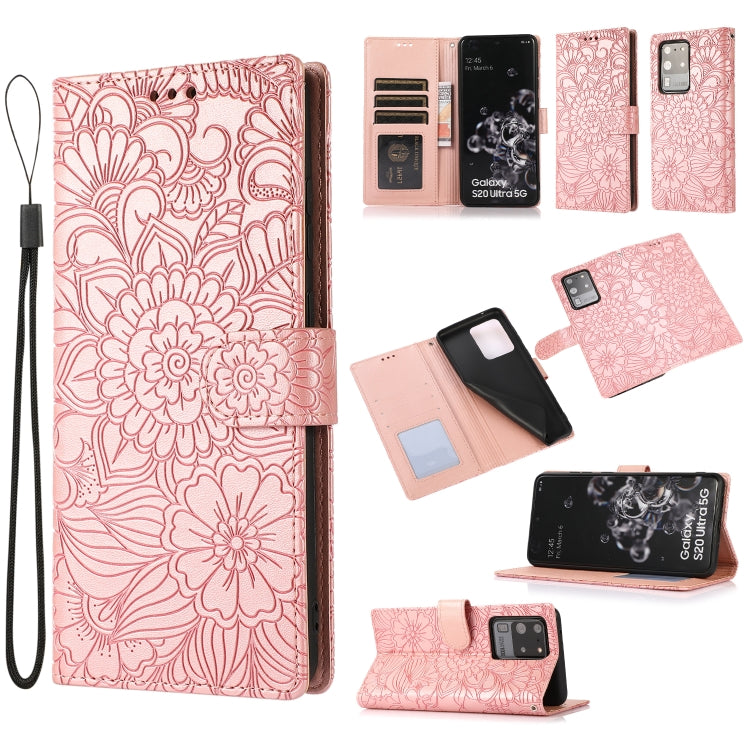 Skin Feel Embossed Sunflower Horizontal Flip Leather Case with Holder & Card Slots & Wallet & Lanyard, For Samsung Galaxy Note9, For Samsung Galaxy Note20 Ultra, For Samsung Galaxy S20 Ultra, For Samsung Galaxy S21 Ultra 5G, For Samsung Galaxy A30s����...