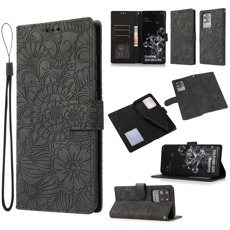 Skin Feel Embossed Sunflower Horizontal Flip Leather Case with Holder & Card Slots & Wallet & Lanyard, For Samsung Galaxy Note9, For Samsung Galaxy Note20 Ultra, For Samsung Galaxy S20 Ultra, For Samsung Galaxy S21 Ultra 5G, For Samsung Galaxy A30s����...