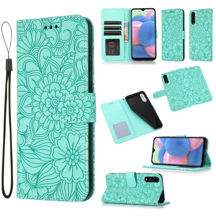 Skin Feel Embossed Sunflower Horizontal Flip Leather Case with Holder & Card Slots & Wallet & Lanyard, For Samsung Galaxy Note9, For Samsung Galaxy Note20 Ultra, For Samsung Galaxy S20 Ultra, For Samsung Galaxy S21 Ultra 5G, For Samsung Galaxy A30s����...