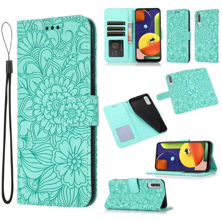 Skin Feel Embossed Sunflower Horizontal Flip Leather Case with Holder & Card Slots & Wallet & Lanyard, For Samsung Galaxy Note9, For Samsung Galaxy Note20 Ultra, For Samsung Galaxy S20 Ultra, For Samsung Galaxy S21 Ultra 5G, For Samsung Galaxy A30s����...