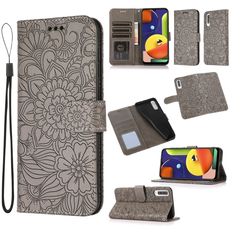 Skin Feel Embossed Sunflower Horizontal Flip Leather Case with Holder & Card Slots & Wallet & Lanyard, For Samsung Galaxy Note9, For Samsung Galaxy Note20 Ultra, For Samsung Galaxy S20 Ultra, For Samsung Galaxy S21 Ultra 5G, For Samsung Galaxy A30s����...