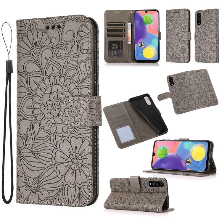 Skin Feel Embossed Sunflower Horizontal Flip Leather Case with Holder & Card Slots & Wallet & Lanyard, For Samsung Galaxy Note9, For Samsung Galaxy Note20 Ultra, For Samsung Galaxy S20 Ultra, For Samsung Galaxy S21 Ultra 5G, For Samsung Galaxy A30s����...
