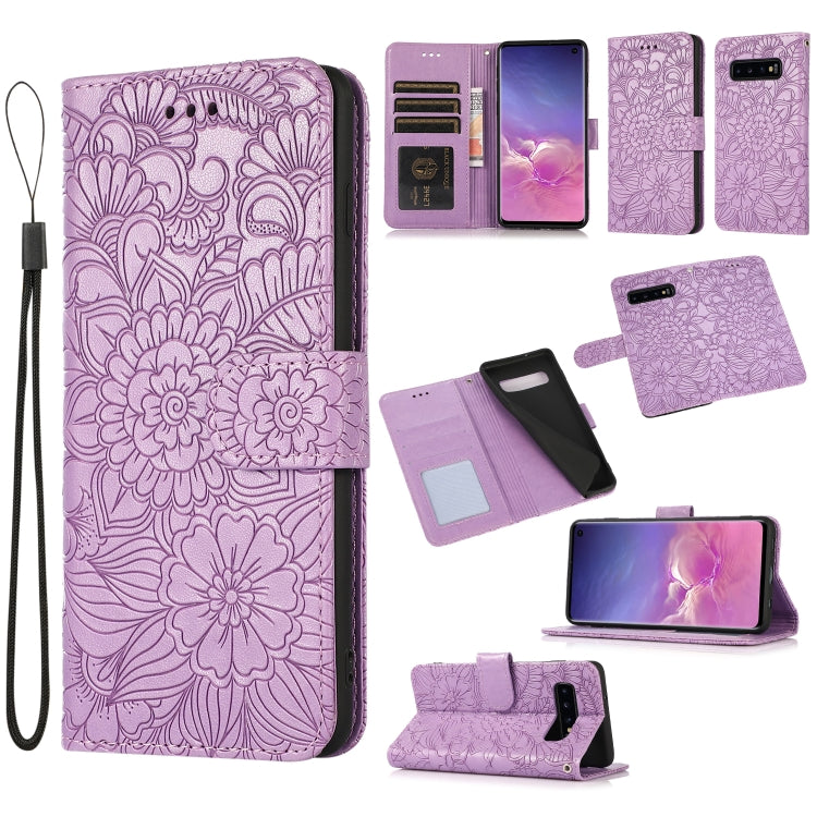 Skin Feel Embossed Sunflower Horizontal Flip Leather Case with Holder & Card Slots & Wallet & Lanyard, For Samsung Galaxy S10+, For Samsung Galaxy S10e, For Samsung Galaxy A20s, For Samsung Galaxy A40, For Samsung Galaxy Note8, For Samsung Galaxy J6���...