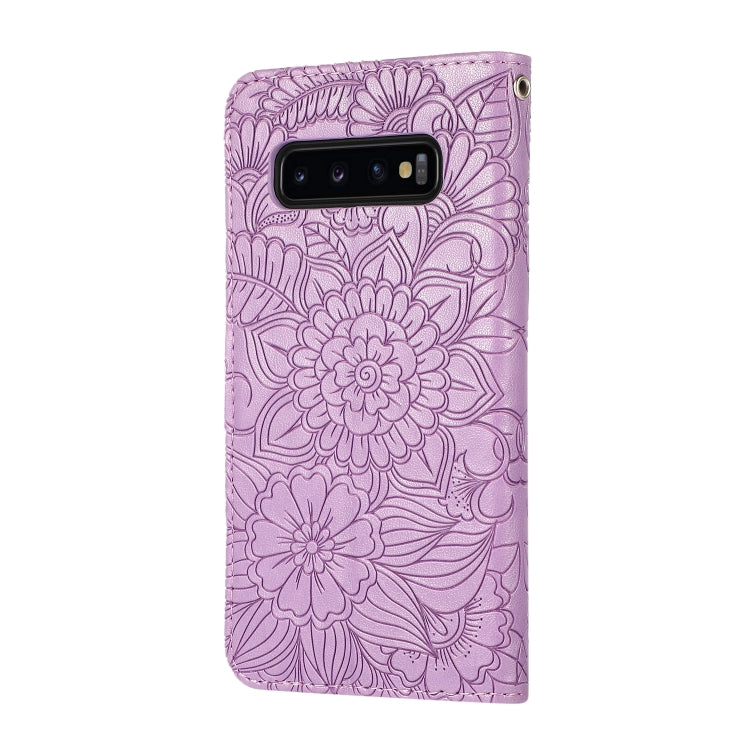 Skin Feel Embossed Sunflower Horizontal Flip Leather Case with Holder & Card Slots & Wallet & Lanyard, For Samsung Galaxy S10+, For Samsung Galaxy S10e, For Samsung Galaxy A20s, For Samsung Galaxy A40, For Samsung Galaxy Note8, For Samsung Galaxy J6���...
