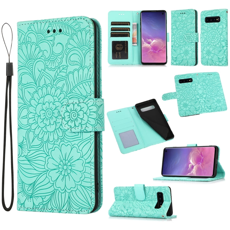 Skin Feel Embossed Sunflower Horizontal Flip Leather Case with Holder & Card Slots & Wallet & Lanyard, For Samsung Galaxy S10+, For Samsung Galaxy S10e, For Samsung Galaxy A20s, For Samsung Galaxy A40, For Samsung Galaxy Note8, For Samsung Galaxy J6���...