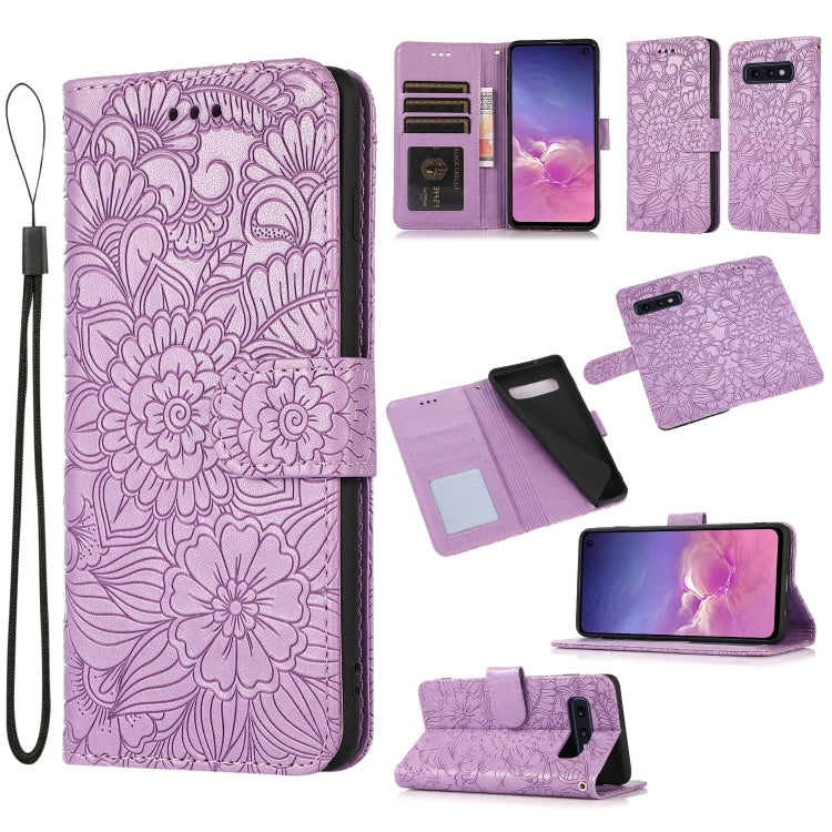 Skin Feel Embossed Sunflower Horizontal Flip Leather Case with Holder & Card Slots & Wallet & Lanyard, For Samsung Galaxy S10+, For Samsung Galaxy S10e, For Samsung Galaxy A20s, For Samsung Galaxy A40, For Samsung Galaxy Note8, For Samsung Galaxy J6���...