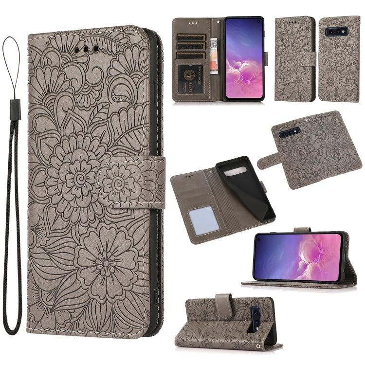Skin Feel Embossed Sunflower Horizontal Flip Leather Case with Holder & Card Slots & Wallet & Lanyard, For Samsung Galaxy S10+, For Samsung Galaxy S10e, For Samsung Galaxy A20s, For Samsung Galaxy A40, For Samsung Galaxy Note8, For Samsung Galaxy J6���...