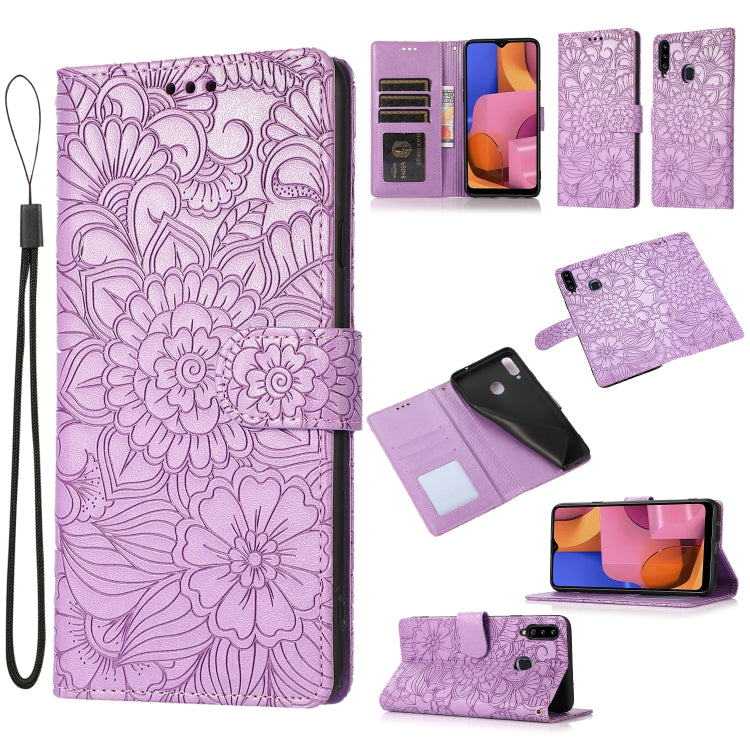 Skin Feel Embossed Sunflower Horizontal Flip Leather Case with Holder & Card Slots & Wallet & Lanyard, For Samsung Galaxy S10+, For Samsung Galaxy S10e, For Samsung Galaxy A20s, For Samsung Galaxy A40, For Samsung Galaxy Note8, For Samsung Galaxy J6���...