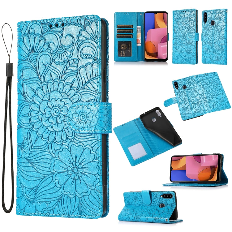 Skin Feel Embossed Sunflower Horizontal Flip Leather Case with Holder & Card Slots & Wallet & Lanyard, For Samsung Galaxy S10+, For Samsung Galaxy S10e, For Samsung Galaxy A20s, For Samsung Galaxy A40, For Samsung Galaxy Note8, For Samsung Galaxy J6���...