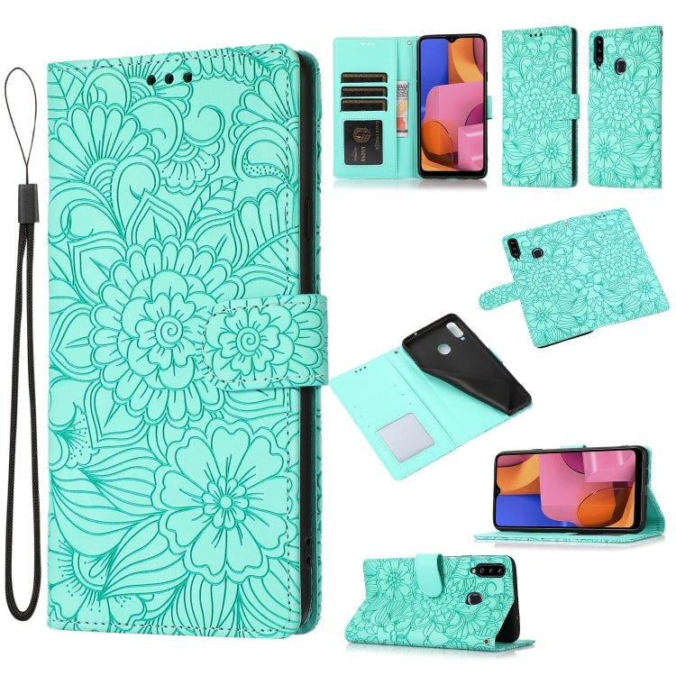 Skin Feel Embossed Sunflower Horizontal Flip Leather Case with Holder & Card Slots & Wallet & Lanyard, For Samsung Galaxy S10+, For Samsung Galaxy S10e, For Samsung Galaxy A20s, For Samsung Galaxy A40, For Samsung Galaxy Note8, For Samsung Galaxy J6���...