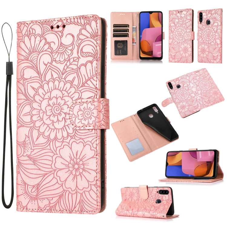 Skin Feel Embossed Sunflower Horizontal Flip Leather Case with Holder & Card Slots & Wallet & Lanyard, For Samsung Galaxy S10+, For Samsung Galaxy S10e, For Samsung Galaxy A20s, For Samsung Galaxy A40, For Samsung Galaxy Note8, For Samsung Galaxy J6���...