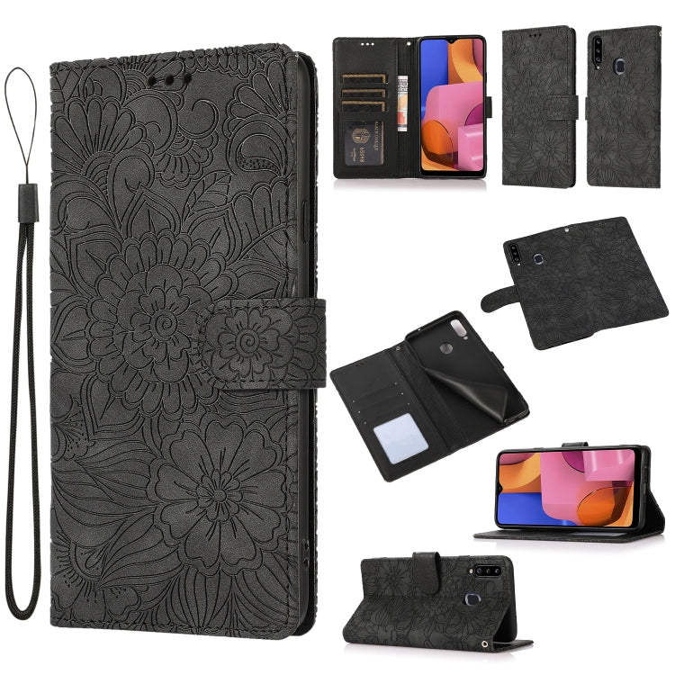 Skin Feel Embossed Sunflower Horizontal Flip Leather Case with Holder & Card Slots & Wallet & Lanyard, For Samsung Galaxy S10+, For Samsung Galaxy S10e, For Samsung Galaxy A20s, For Samsung Galaxy A40, For Samsung Galaxy Note8, For Samsung Galaxy J6���...