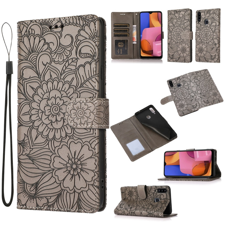 Skin Feel Embossed Sunflower Horizontal Flip Leather Case with Holder & Card Slots & Wallet & Lanyard, For Samsung Galaxy S10+, For Samsung Galaxy S10e, For Samsung Galaxy A20s, For Samsung Galaxy A40, For Samsung Galaxy Note8, For Samsung Galaxy J6���...