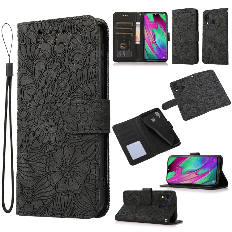 Skin Feel Embossed Sunflower Horizontal Flip Leather Case with Holder & Card Slots & Wallet & Lanyard, For Samsung Galaxy S10+, For Samsung Galaxy S10e, For Samsung Galaxy A20s, For Samsung Galaxy A40, For Samsung Galaxy Note8, For Samsung Galaxy J6���...