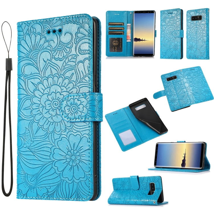 Skin Feel Embossed Sunflower Horizontal Flip Leather Case with Holder & Card Slots & Wallet & Lanyard, For Samsung Galaxy S10+, For Samsung Galaxy S10e, For Samsung Galaxy A20s, For Samsung Galaxy A40, For Samsung Galaxy Note8, For Samsung Galaxy J6���...