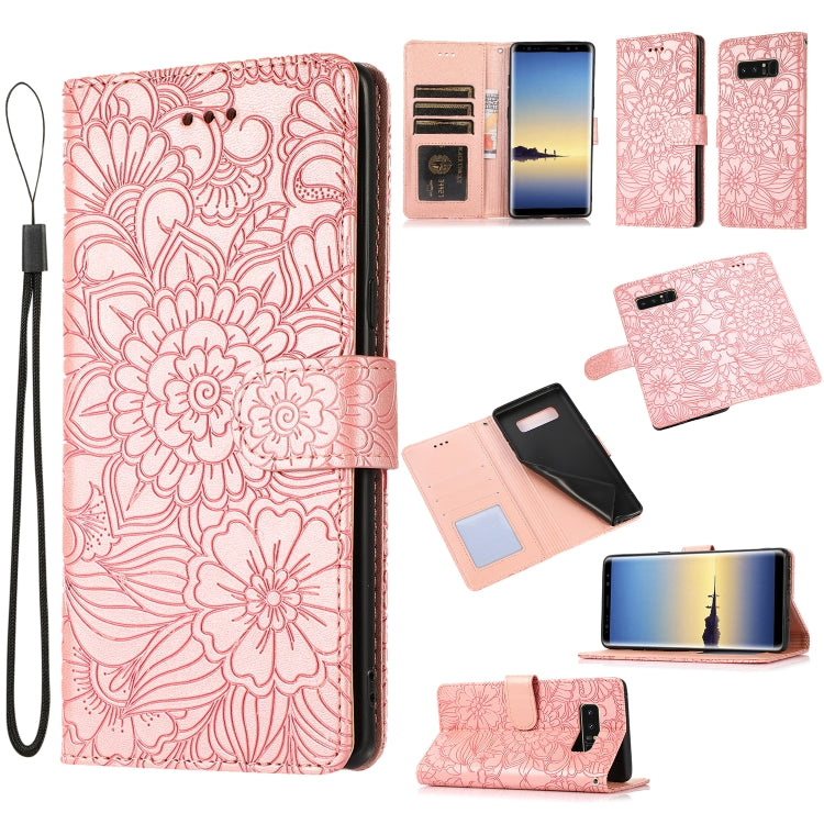 Skin Feel Embossed Sunflower Horizontal Flip Leather Case with Holder & Card Slots & Wallet & Lanyard, For Samsung Galaxy S10+, For Samsung Galaxy S10e, For Samsung Galaxy A20s, For Samsung Galaxy A40, For Samsung Galaxy Note8, For Samsung Galaxy J6���...
