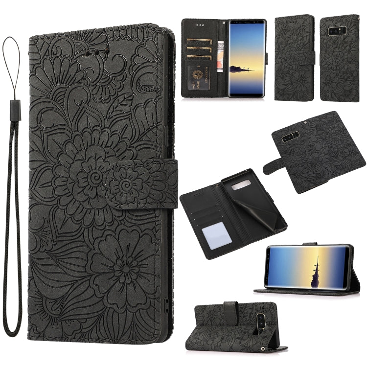 Skin Feel Embossed Sunflower Horizontal Flip Leather Case with Holder & Card Slots & Wallet & Lanyard, For Samsung Galaxy S10+, For Samsung Galaxy S10e, For Samsung Galaxy A20s, For Samsung Galaxy A40, For Samsung Galaxy Note8, For Samsung Galaxy J6���...