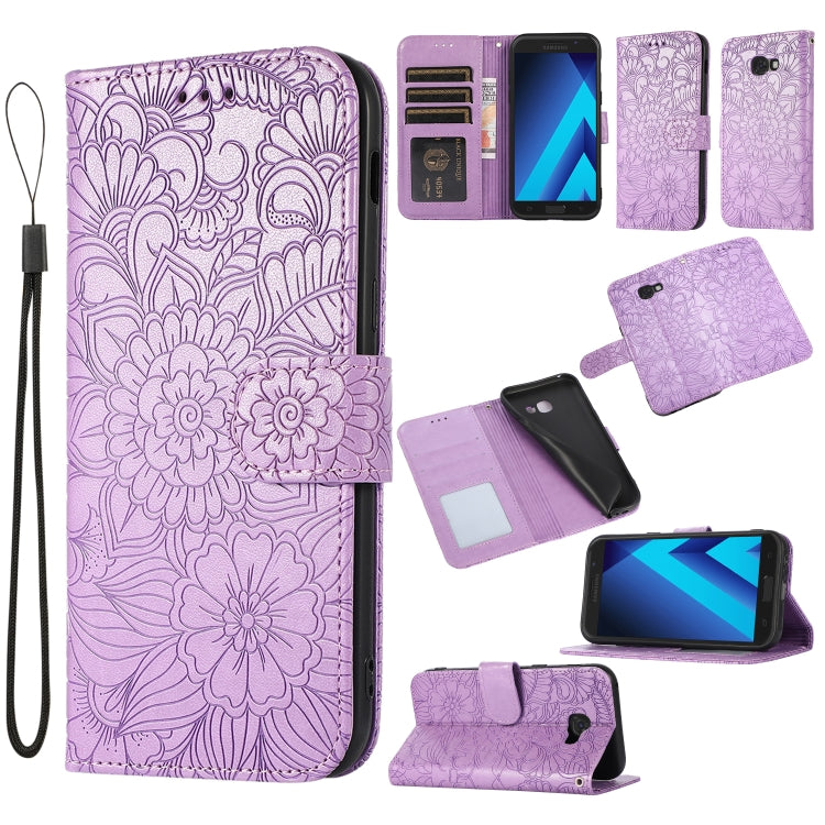Skin Feel Embossed Sunflower Horizontal Flip Leather Case with Holder & Card Slots & Wallet & Lanyard, For Samsung Galaxy S10+, For Samsung Galaxy S10e, For Samsung Galaxy A20s, For Samsung Galaxy A40, For Samsung Galaxy Note8, For Samsung Galaxy J6���...