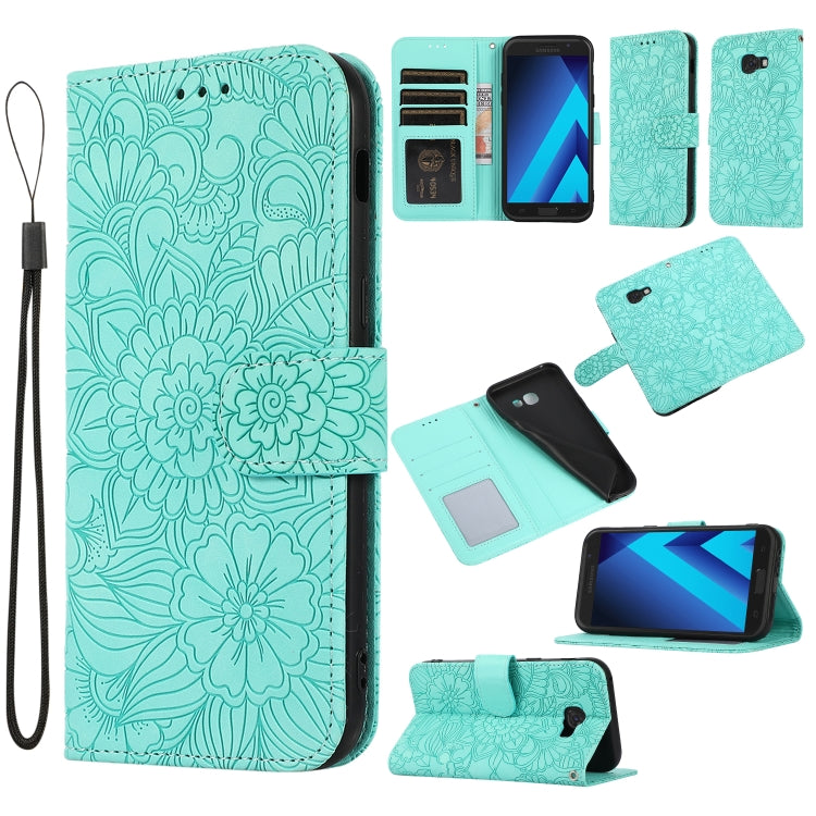 Skin Feel Embossed Sunflower Horizontal Flip Leather Case with Holder & Card Slots & Wallet & Lanyard, For Samsung Galaxy S10+, For Samsung Galaxy S10e, For Samsung Galaxy A20s, For Samsung Galaxy A40, For Samsung Galaxy Note8, For Samsung Galaxy J6���...