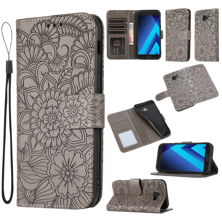 Skin Feel Embossed Sunflower Horizontal Flip Leather Case with Holder & Card Slots & Wallet & Lanyard, For Samsung Galaxy S10+, For Samsung Galaxy S10e, For Samsung Galaxy A20s, For Samsung Galaxy A40, For Samsung Galaxy Note8, For Samsung Galaxy J6���...