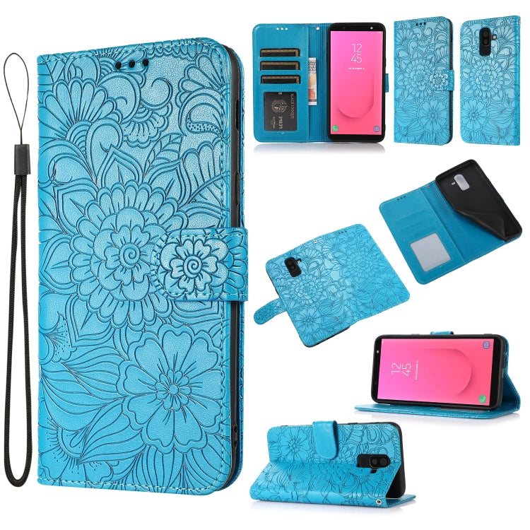 Skin Feel Embossed Sunflower Horizontal Flip Leather Case with Holder & Card Slots & Wallet & Lanyard, For Samsung Galaxy S10+, For Samsung Galaxy S10e, For Samsung Galaxy A20s, For Samsung Galaxy A40, For Samsung Galaxy Note8, For Samsung Galaxy J6���...