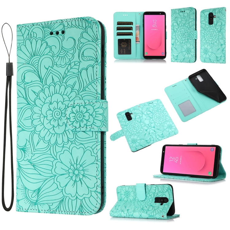 Skin Feel Embossed Sunflower Horizontal Flip Leather Case with Holder & Card Slots & Wallet & Lanyard, For Samsung Galaxy S10+, For Samsung Galaxy S10e, For Samsung Galaxy A20s, For Samsung Galaxy A40, For Samsung Galaxy Note8, For Samsung Galaxy J6���...