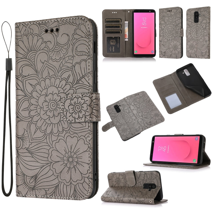 Skin Feel Embossed Sunflower Horizontal Flip Leather Case with Holder & Card Slots & Wallet & Lanyard, For Samsung Galaxy S10+, For Samsung Galaxy S10e, For Samsung Galaxy A20s, For Samsung Galaxy A40, For Samsung Galaxy Note8, For Samsung Galaxy J6���...
