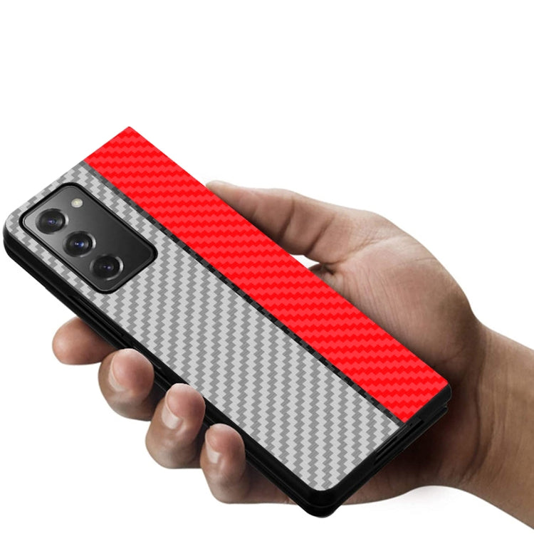 Carbon Fiber Texture Color Matching Protective Case, For Samsung Galaxy Z Fold2 5G