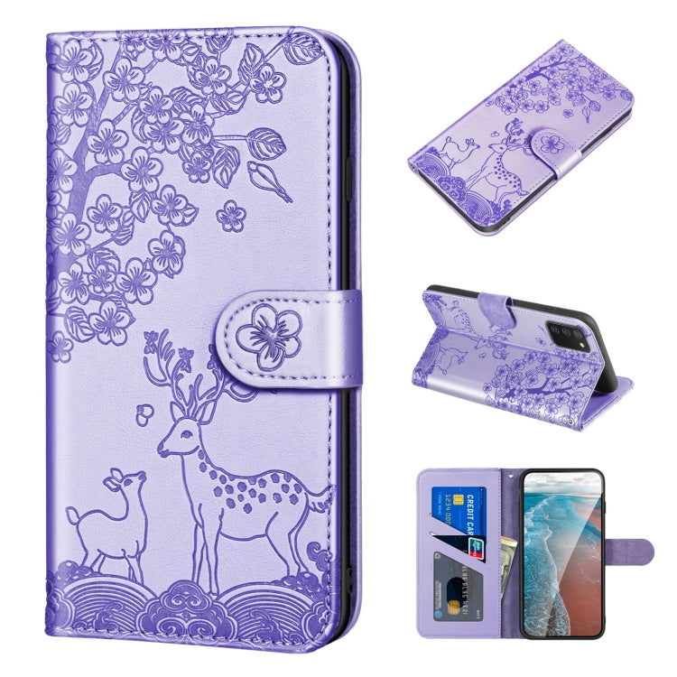 Sika Deer Embossing Pattern Horizontal Flip PU Leather Case with Holder & Card Slot & Wallet & Photo Frame, For Samsung Galaxy A02 EU Version, For Samsung Galaxy A02s EU Version, For Samsung Galaxy A03s 164mm, For Samsung Galaxy A10��������������������...