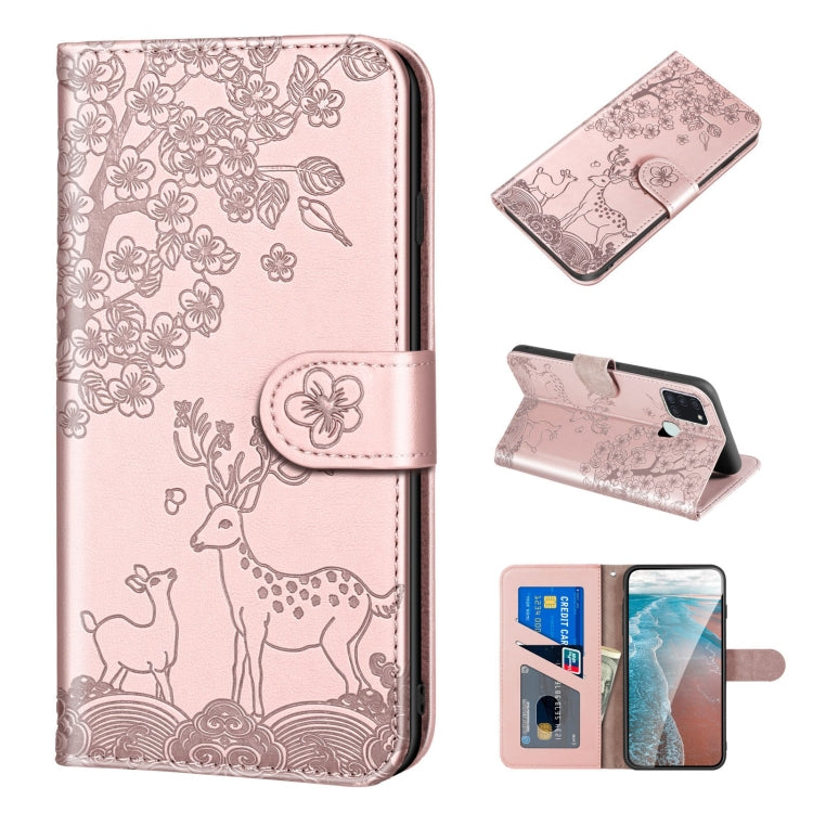 Sika Deer Embossing Pattern Horizontal Flip PU Leather Case with Holder & Card Slot & Wallet & Photo Frame, For Samsung Galaxy A02 EU Version, For Samsung Galaxy A02s EU Version, For Samsung Galaxy A03s 164mm, For Samsung Galaxy A10��������������������...