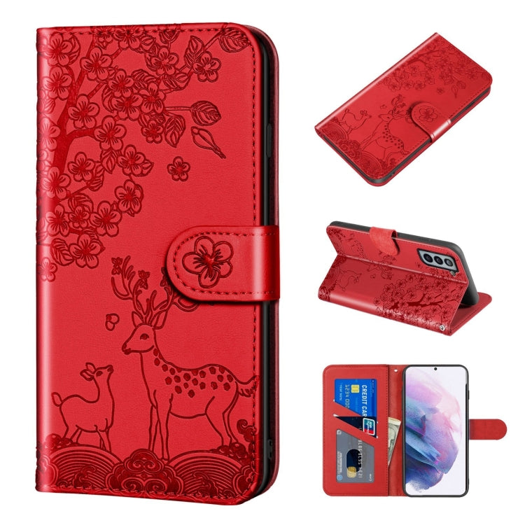 Sika Deer Embossing Pattern Horizontal Flip PU Leather Case with Holder & Card Slot & Wallet & Photo Frame, For Samsung Galaxy S21 5G, For Samsung Galaxy S21+ 5G, For Samsung Galaxy S21 Ultra 5G, For Samsung Galaxy S21 FE, For Samsung Galaxy S20�������...