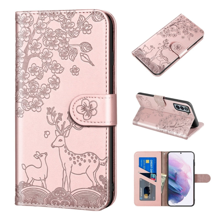 Sika Deer Embossing Pattern Horizontal Flip PU Leather Case with Holder & Card Slot & Wallet & Photo Frame, For Samsung Galaxy S21 5G, For Samsung Galaxy S21+ 5G, For Samsung Galaxy S21 Ultra 5G, For Samsung Galaxy S21 FE, For Samsung Galaxy S20�������...