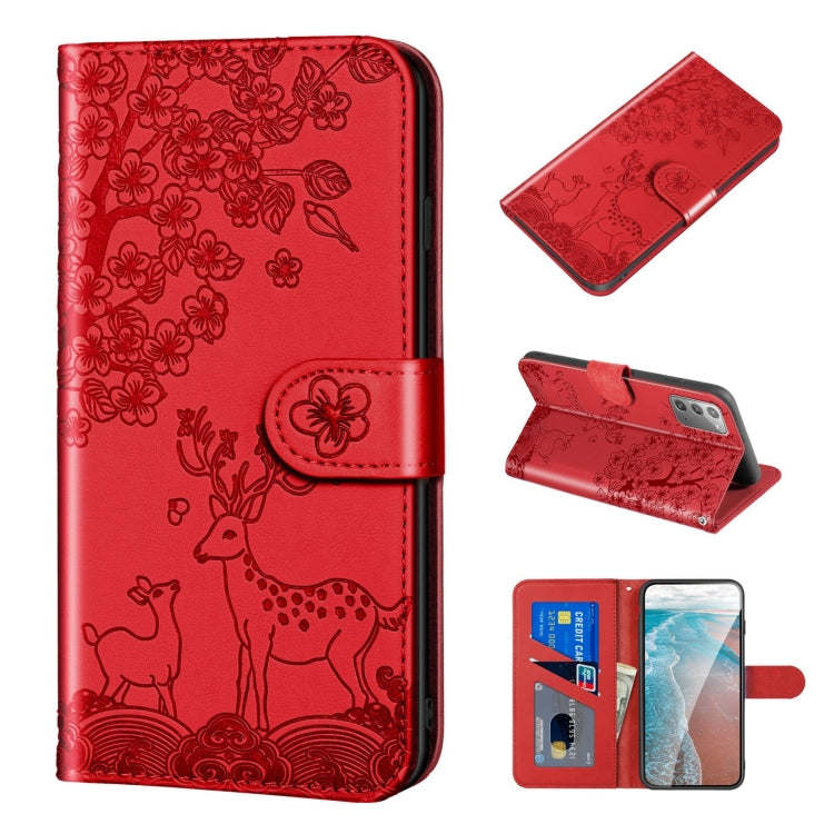 Sika Deer Embossing Pattern Horizontal Flip PU Leather Case with Holder & Card Slot & Wallet & Photo Frame, For Samsung Galaxy S21 5G, For Samsung Galaxy S21+ 5G, For Samsung Galaxy S21 Ultra 5G, For Samsung Galaxy S21 FE, For Samsung Galaxy S20�������...