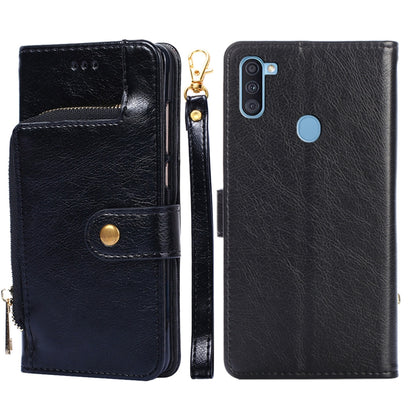 Zipper Bag PU + TPU Horizontal Flip Leather Case with Holder & Card Slot & Wallet & Lanyard, For Samsung Galaxy A11 EU Version, For Samsung Galaxy A12, For Samsung Galaxy A31 EU Version, For Samsung Galaxy A41 EU Version, For Samsung Galaxy A02��������...