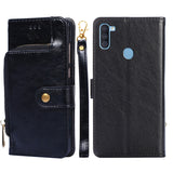 Zipper Bag PU + TPU Horizontal Flip Leather Case with Holder & Card Slot & Wallet & Lanyard, For Samsung Galaxy A11 EU Version, For Samsung Galaxy A12, For Samsung Galaxy A31 EU Version, For Samsung Galaxy A41 EU Version, For Samsung Galaxy A02��������...