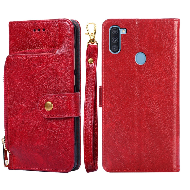 Zipper Bag PU + TPU Horizontal Flip Leather Case with Holder & Card Slot & Wallet & Lanyard, For Samsung Galaxy A11 EU Version, For Samsung Galaxy A12, For Samsung Galaxy A31 EU Version, For Samsung Galaxy A41 EU Version, For Samsung Galaxy A02��������...