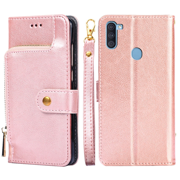 Zipper Bag PU + TPU Horizontal Flip Leather Case with Holder & Card Slot & Wallet & Lanyard, For Samsung Galaxy A11 EU Version, For Samsung Galaxy A12, For Samsung Galaxy A31 EU Version, For Samsung Galaxy A41 EU Version, For Samsung Galaxy A02��������...