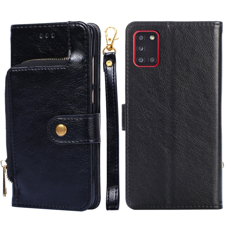 Zipper Bag PU + TPU Horizontal Flip Leather Case with Holder & Card Slot & Wallet & Lanyard, For Samsung Galaxy A11 EU Version, For Samsung Galaxy A12, For Samsung Galaxy A31 EU Version, For Samsung Galaxy A41 EU Version, For Samsung Galaxy A02��������...