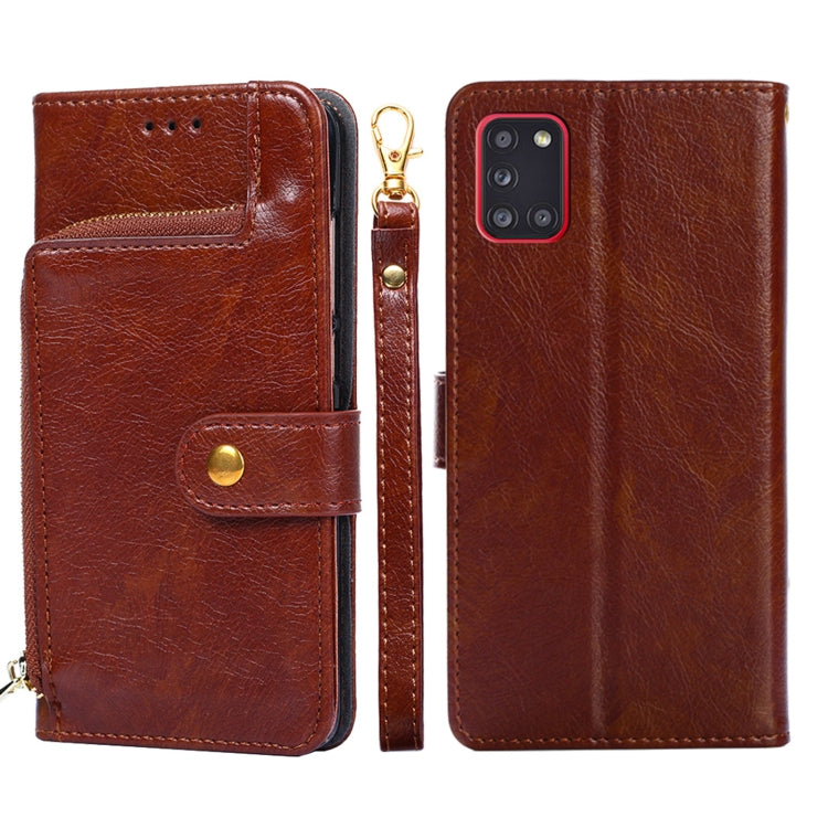 Zipper Bag PU + TPU Horizontal Flip Leather Case with Holder & Card Slot & Wallet & Lanyard, For Samsung Galaxy A11 EU Version, For Samsung Galaxy A12, For Samsung Galaxy A31 EU Version, For Samsung Galaxy A41 EU Version, For Samsung Galaxy A02��������...