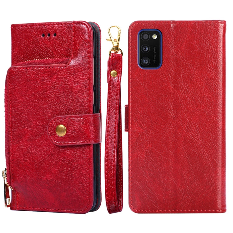 Zipper Bag PU + TPU Horizontal Flip Leather Case with Holder & Card Slot & Wallet & Lanyard, For Samsung Galaxy A11 EU Version, For Samsung Galaxy A12, For Samsung Galaxy A31 EU Version, For Samsung Galaxy A41 EU Version, For Samsung Galaxy A02��������...